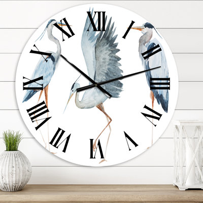 Heron Birds II - Traditional Wall Clock