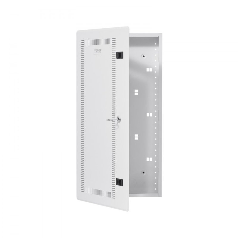 Structured Media Center Enclosure with Vented Hinged Door Cable Management, 28.94" H x 15.08" W x 3.74" D