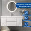 Meuble-lavabo flottant mural 48 po blanc brillant avec comptoir simple à surface solide-900434384