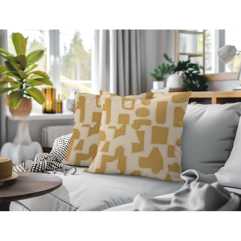 Coussin intérieur / extérieur réversible Jara, 16x16, Carmel