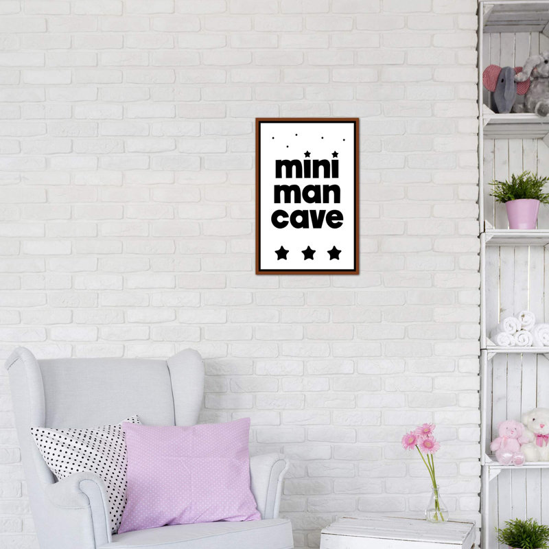 Mini Man Cave - reproduction d'art textuel, H 26 po x l 18 po x 1,5 po, Toile avec cadre brun, Pas de tapis