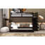 Lit simple au-dessus d'un lit superposé avec accès sécuritaire et lit gigogne - Bois massif pour une chambre à coucher sécurisée-1363176623