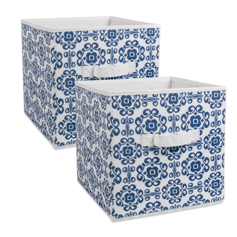 Ensemble de 2 cubes cubiques en tissu, Bleu, H 11 po x l 11 po x P 11 po