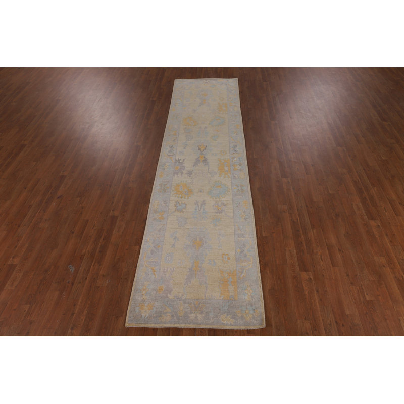 Handmade Oushak Vegetable Dye Runner Rug 3