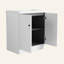Lavabo de salle de bain autoportant 30 po en résine blanche et 2 portes d'armoire à fermeture en douceur (emballage KD)-1499714758