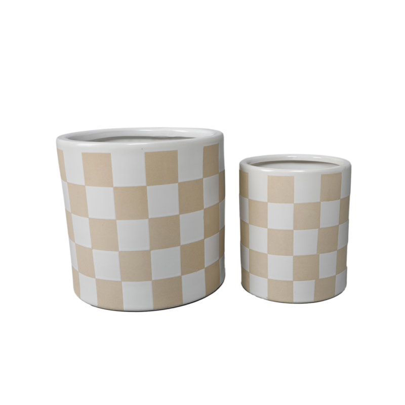 Ensemble de pots à fleurs 2,85 "et 6,25" BEIGE