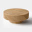 Table basse à piédestal Fynlee, conception cannelée en bois massif fabriquée à la main-596886332-599820428