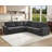  105" Oversized L-Shaped Sectional Sleeper Sofa, 3-in-1 Convertible Pull-Out Sofa Bed with Storage & High Resilience Mattress, Chenille Gray-1445399449