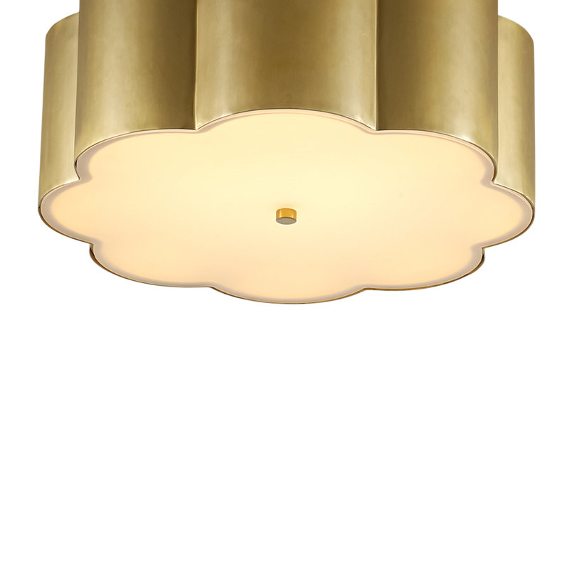 Modern Sculptural Flower Blossom Brass Dimmable LED Flush Mount