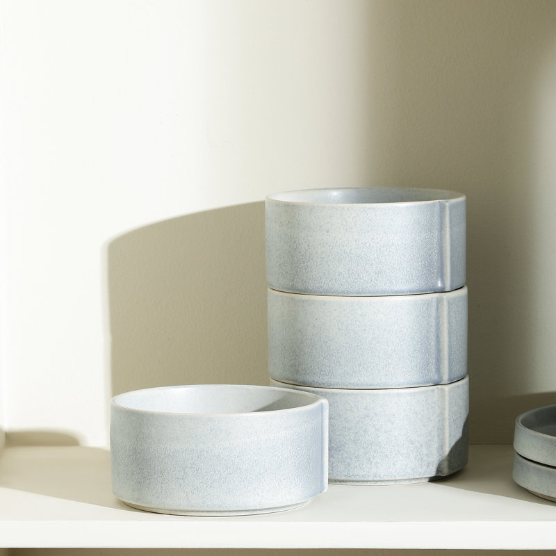 Ensemble de bols en grès 4 pièces Stone Lain Bao, Bleu/gris