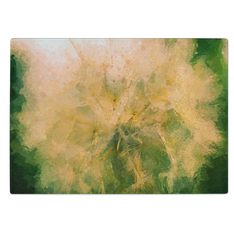 Tempered Glass Seeds of a Dandelion Chopping Board, 39 cm W x 28.5 cm L