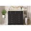 Meuble-lavabo de 36 po avec lavabo en résine, structure en bois massif, armoire de rangement autoportante avec 2 tiroirs et portes à fermeture douce, noir