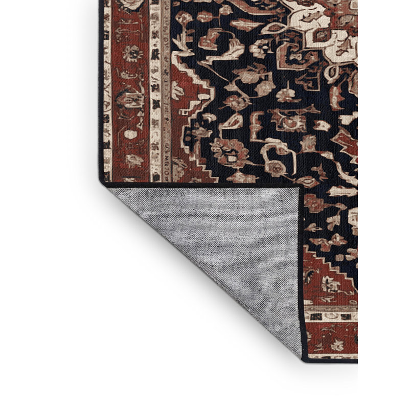 Machine Washable Persian Brown Area Rug, Round 6'