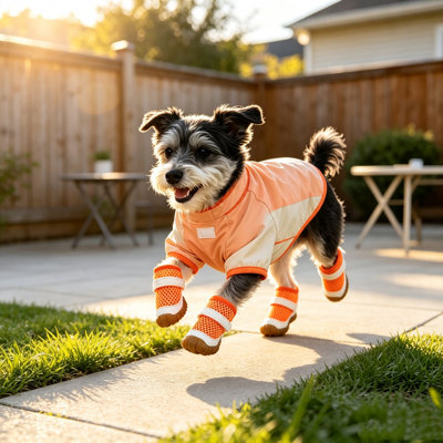 Breathable Mesh Dog Shoes, Hollow Summer Pet Walking Boots, Non Slip Lightweight Outdoor Dog Shoes, Orange, Size 3
