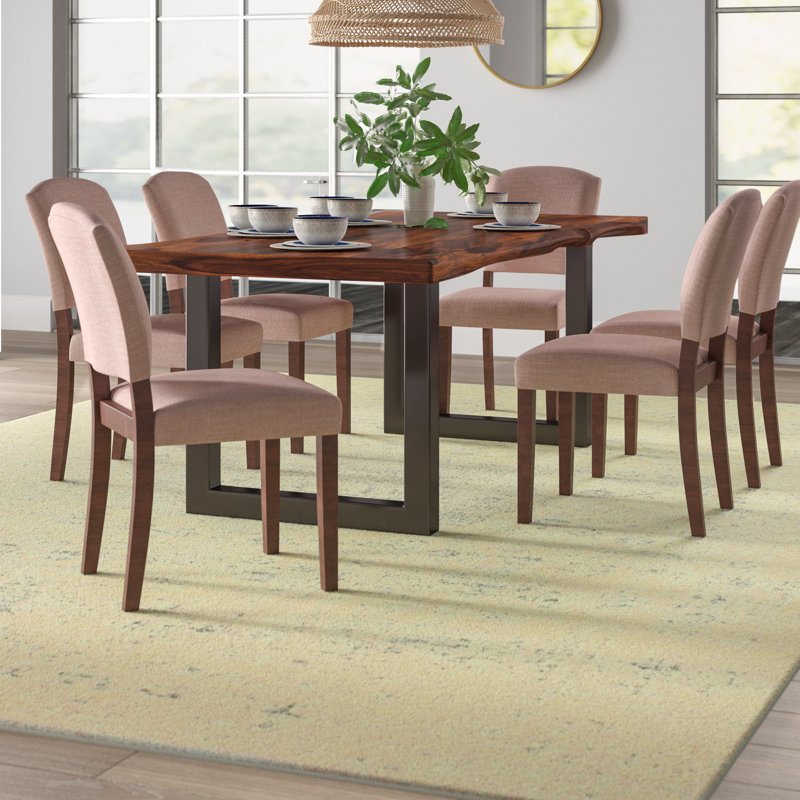 Gaige 6 - Person Solid Wood Top Double Pedestal Dining Set