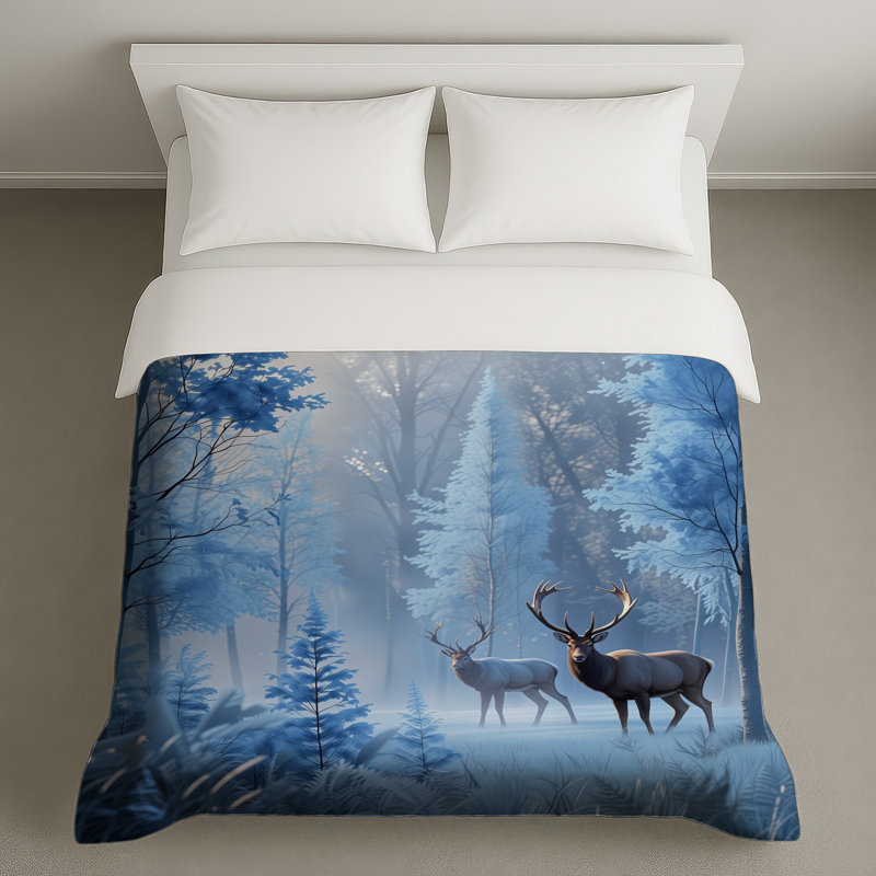 Housses de couette Deer In Frosty Forest, Lit simple