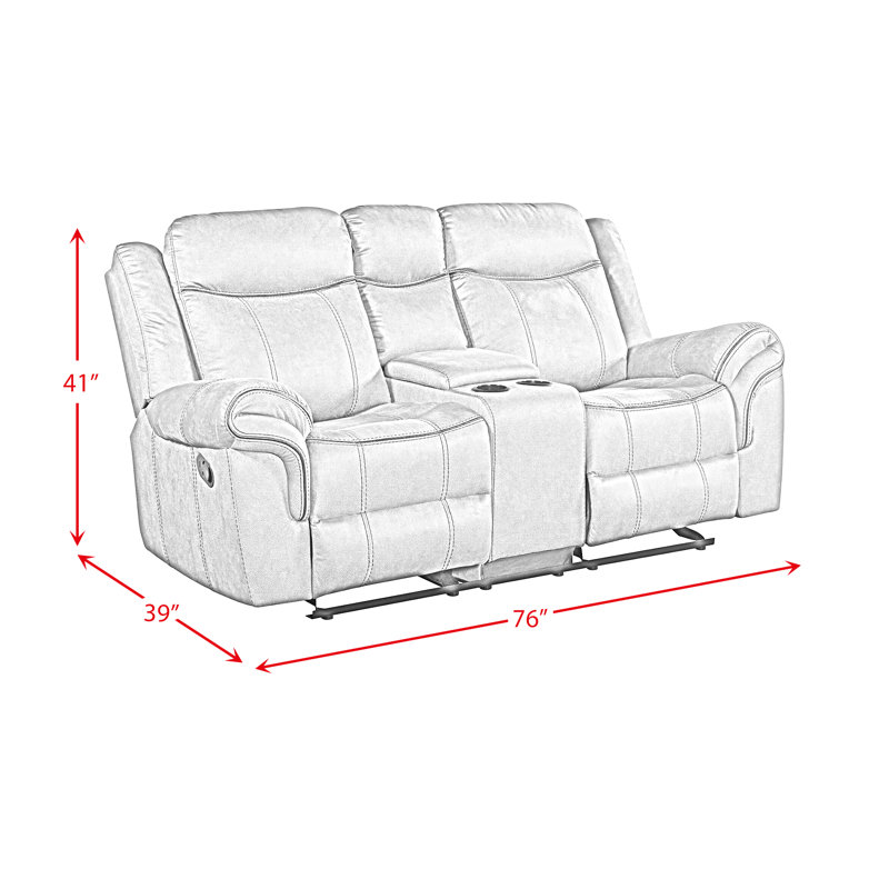 Causeuse inclinable manuelle Malachi, 100 % polyester gris