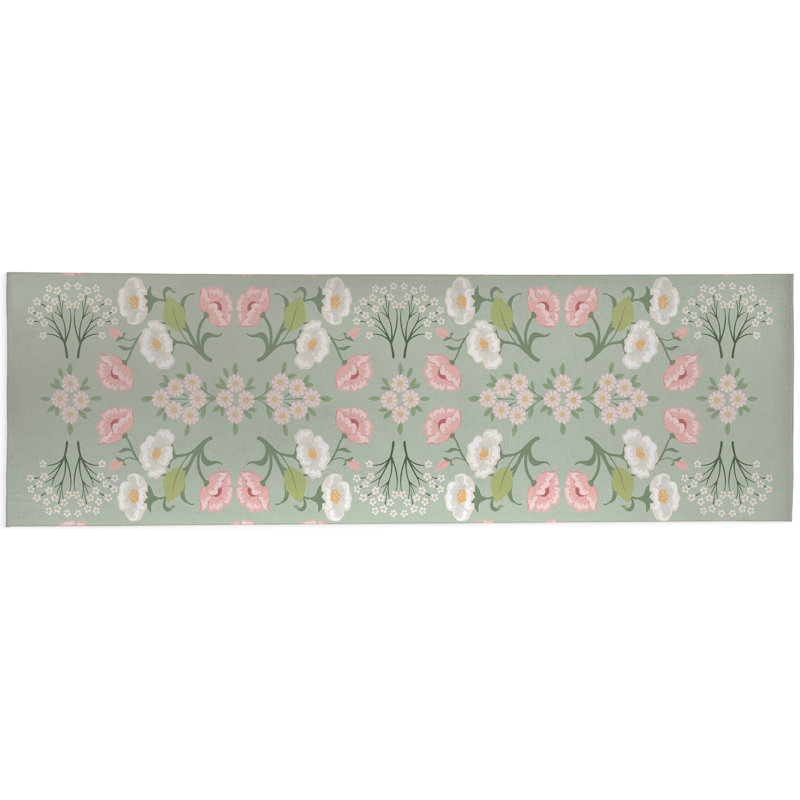 Tapis d'extérieur May Flowers, Tapis de couloir 2 pi 6 po x 8 pi