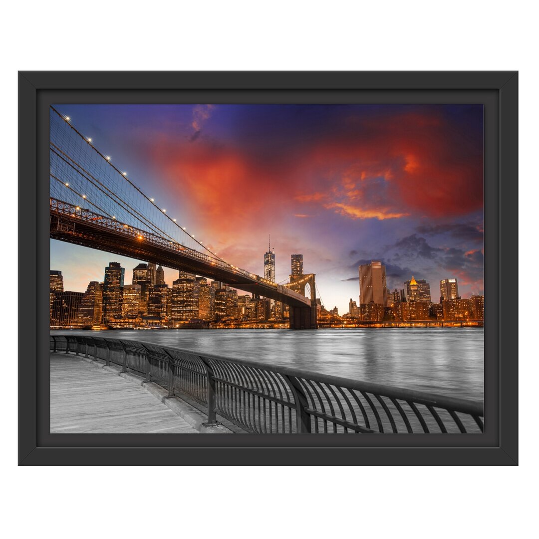 Gerahmtes Wandbild Brooklyn-Brücke in New York