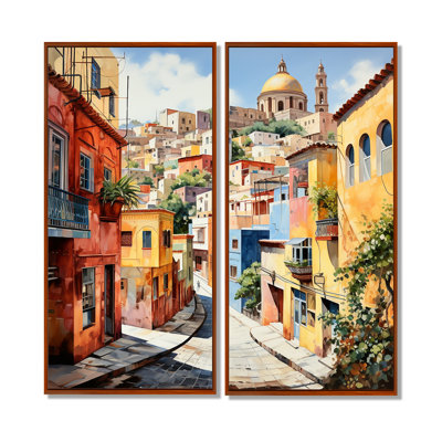 Colorful Mexico Colorful Guanajuato Fauvism - Traditional Canvas Wall Art