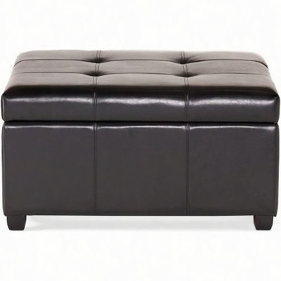 35" Storage Ottoman,Large Square Ottoman Bench with Storage,Tufted Ottomans Footstool for Living Room