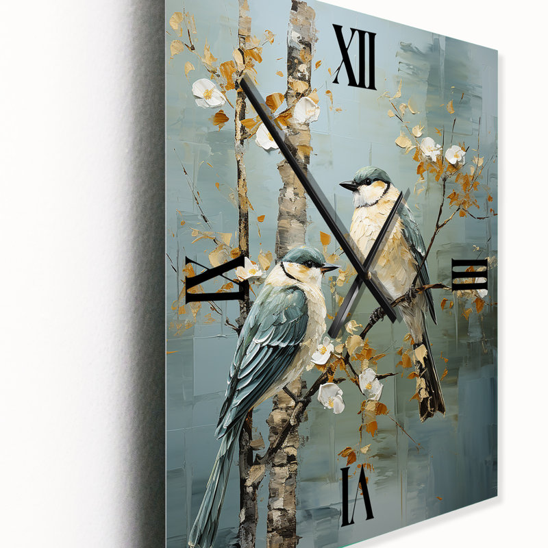 Horloge murale Birch Woods Silent Woods VII - Animaux, H 32 po x l 24 po x P 1 po