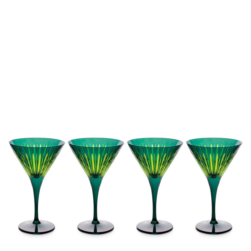 Prism Martini Glasses, Green