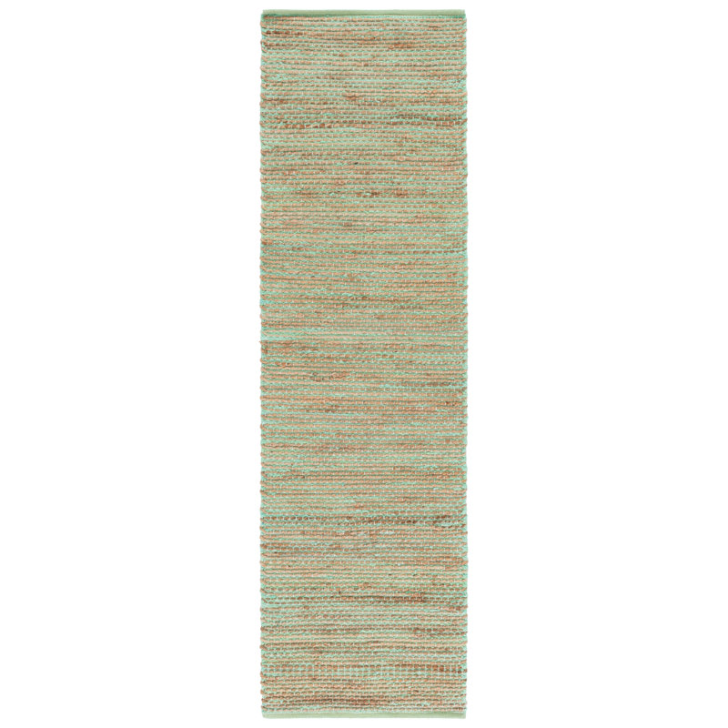 Cape Cod 236 Hand Woven Jute; Cotton No Pattern Rug, Runner 2'3" x 8'