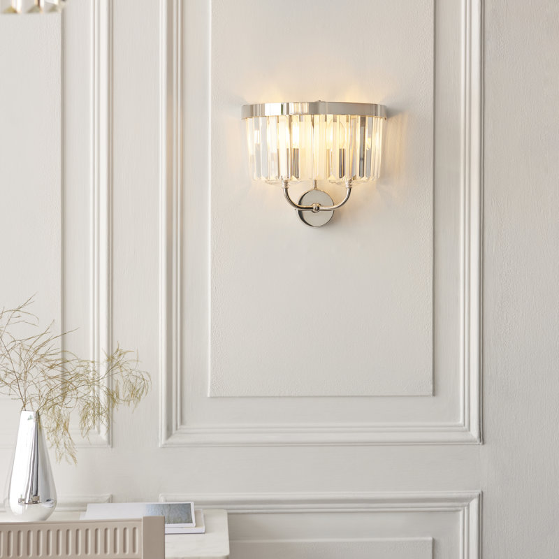 Bothell Abishai 2lt Wall Light, Polished Nickel