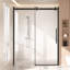 Porte de douche sans cadre 58-59 x 75 en verre trempé transparent 5/16 en noir mat