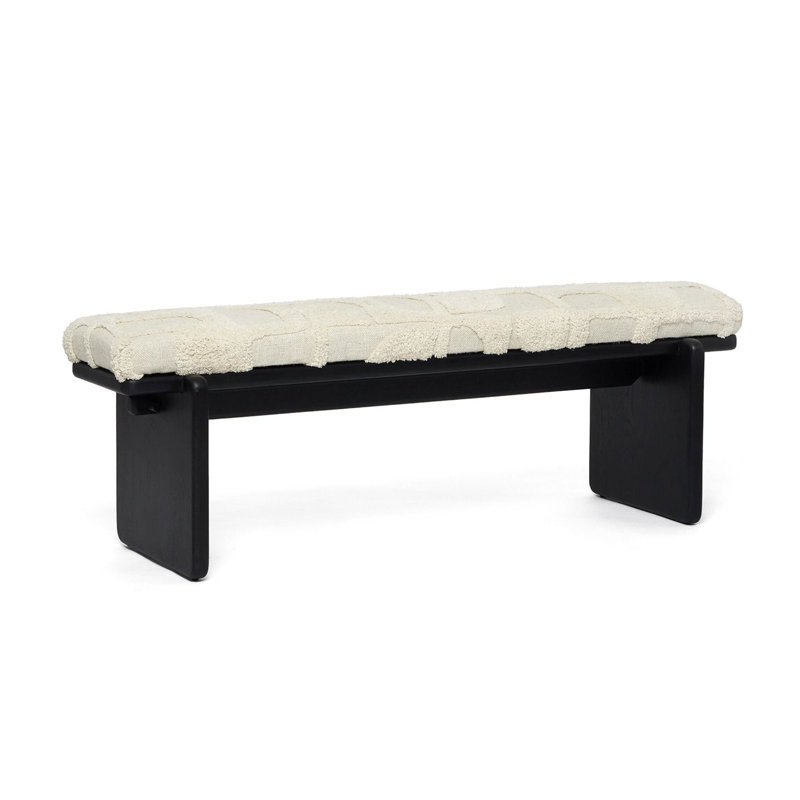 Collier Upholstered Bench, Matte Black