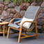 Chaise longue de patio en teck Watkins - Coussin lombaire gratuit