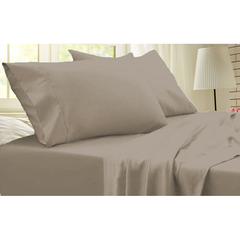 Ensemble de draps en rayonne de bambou de qualité supérieure 4 pièces, Ensemble de draps pour lit simple avec deux taies 