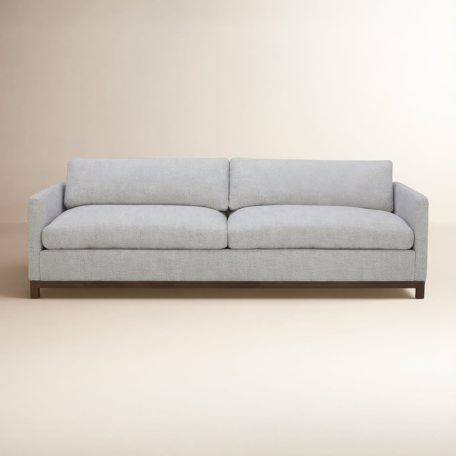 Liz 85" Upholstered Sofa, Gray Heathered, Dark Brown, 32.28"H x 84.25"W x 39.37"D