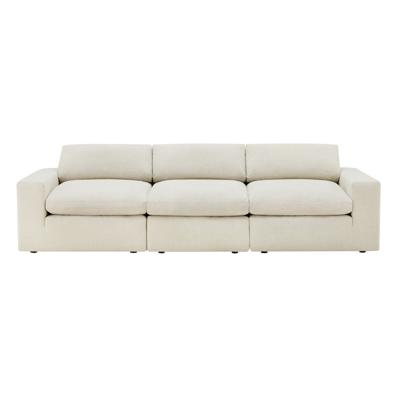 Canapé modulaire rembourré 3 pièces Asher, Polyester crème
