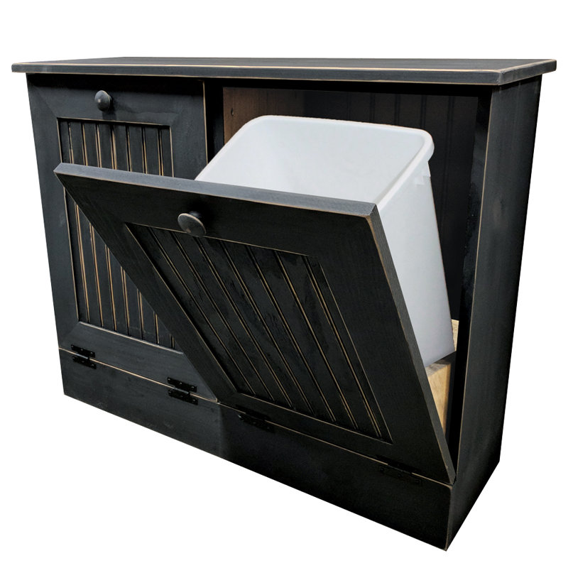 Poubelle multi-compartiments inclinables 13 gallons inclinable, Vieux noir