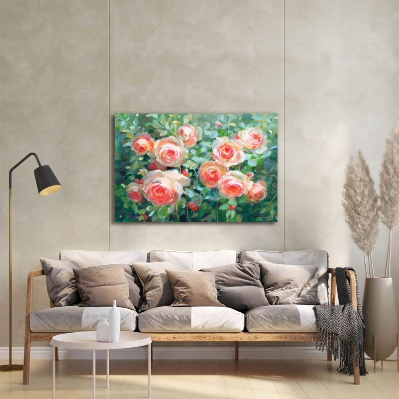  'English Roses' by Danhui Nai Acrylic Glass Wall Art, 36" x 24"