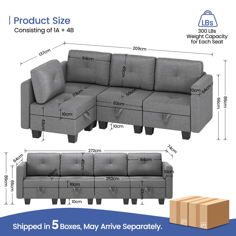 Fabric Corner Sofa , 4