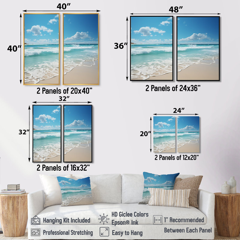 Paysage panoramique côtier sérénité VII - art mural nautique, H 40 po x l 40 po, Cadre flottant, Noir