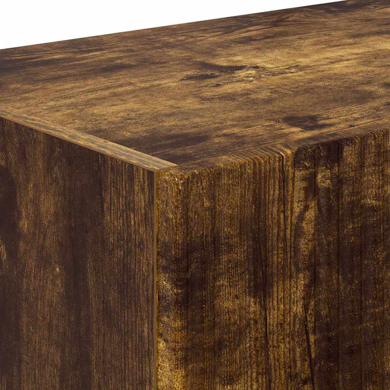 Unfinished TV Stand, 29.5cm H x 98cm L x 31cm W, Smoked Oak