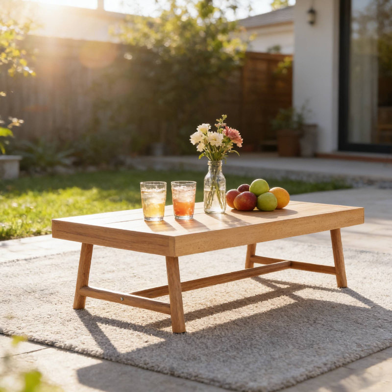 Patio Acacia Wood Rectangle Coffee Table, Teak