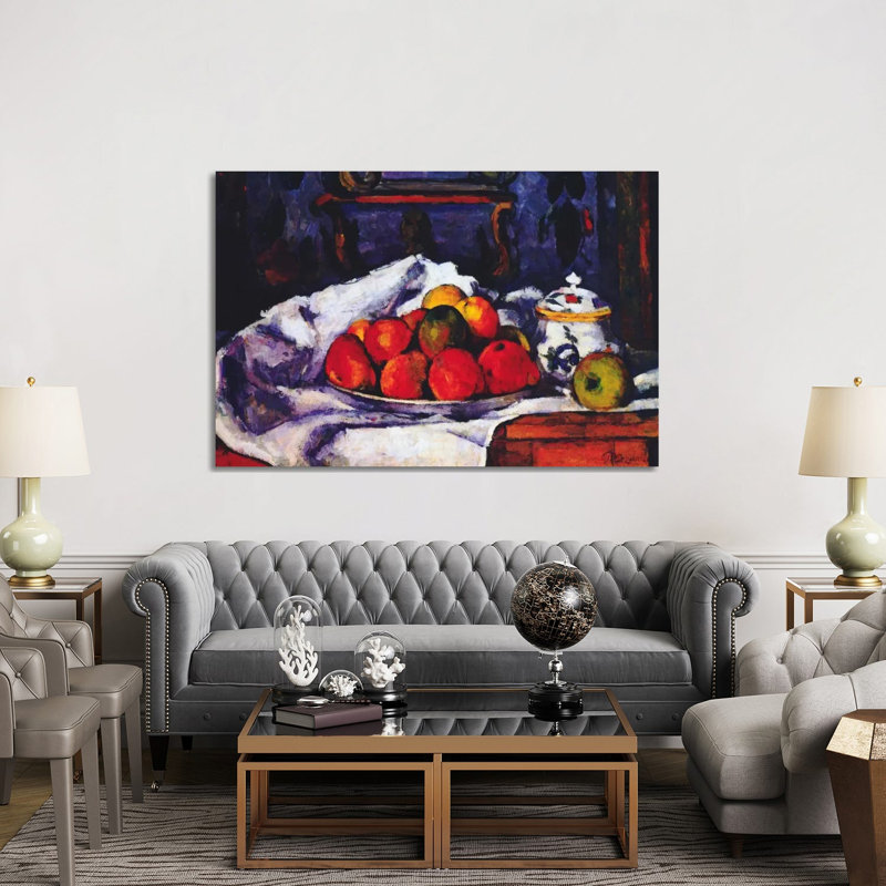 Still Life Bowl Of Apples by Paul Cezanne - Wrapped Canvas Painting, 152.5 cm H x 101.5 cm W