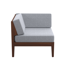 Chaise d'angle d'extérieur 30 po avec coussins Jurgen Acacia