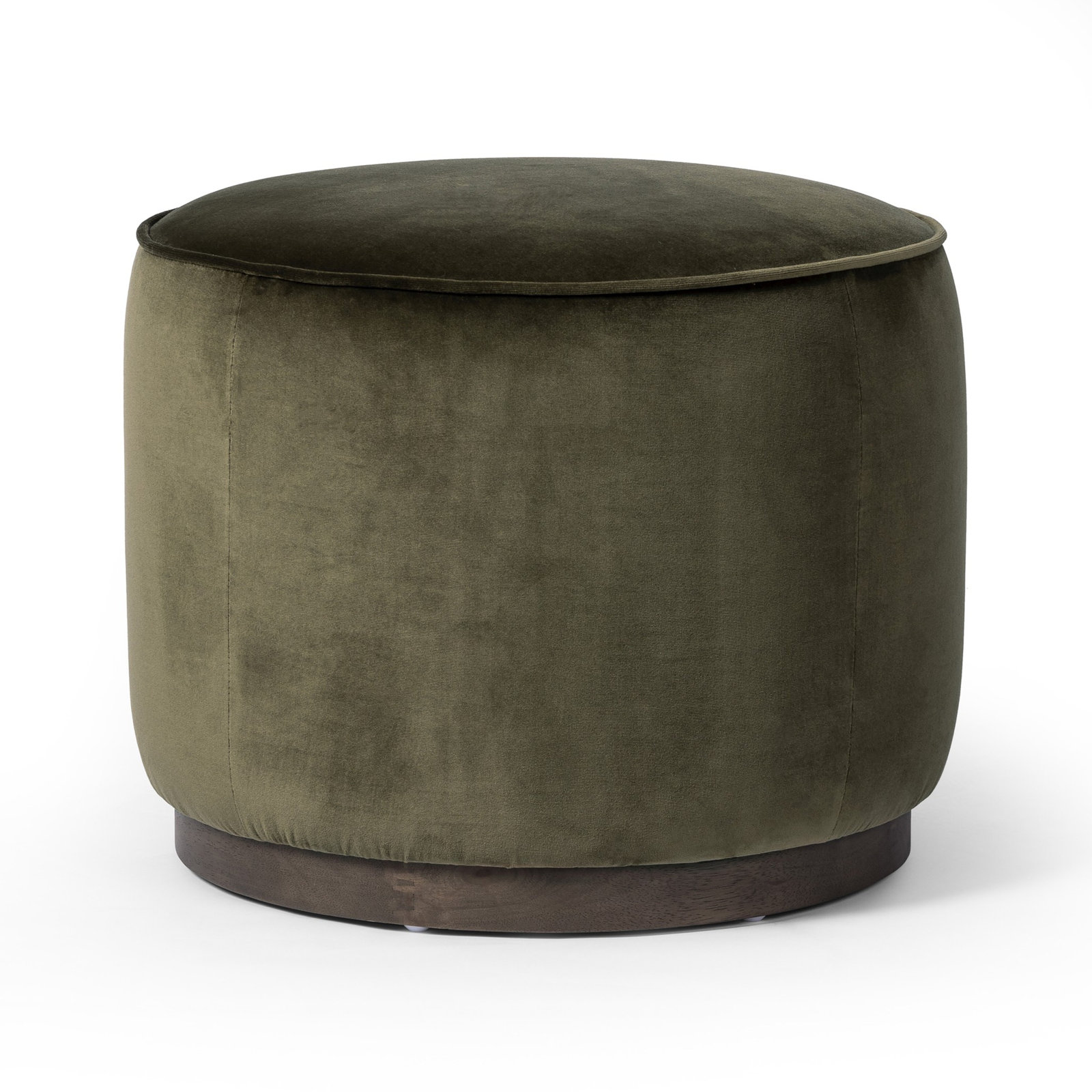 Acker 22" Cotton Upholstered Ottoman, Surrey Olive Cotton Blend