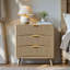 Ensemble de 2 tables de chevet cannelées de grande taille (31,5 po), 3 tiroirs, en bois, dimensions : 74,5 cm (29,35 po) H x 80 cm (31,5 po) L x 40 cm (15,75 po) P-1521162137-1521428796