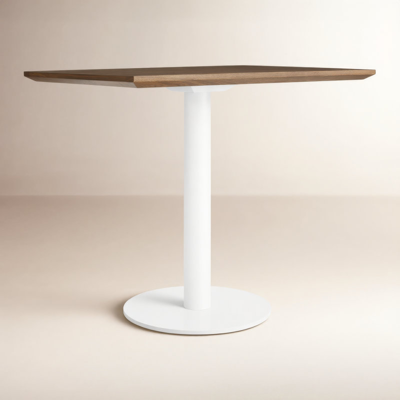 Easy Walnut Wood Dining Table, Walnut, Matte White