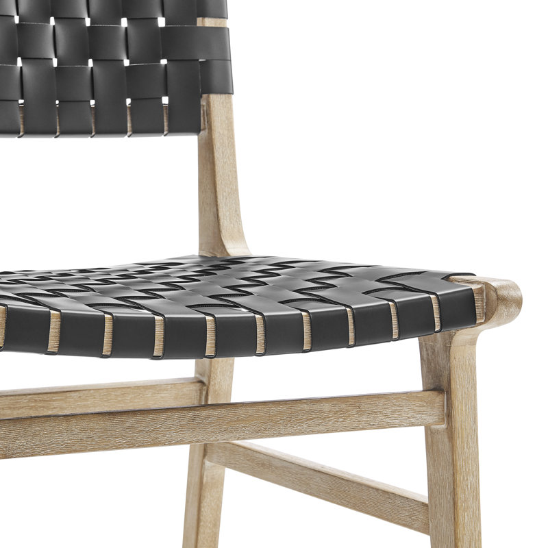 Brazier 19'' H Solid Wood Side Chair, Black/Drift Wood