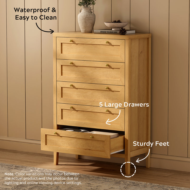 Lark Manor 5 Drawer Dresser For Bedroom Living Room | Wayfair