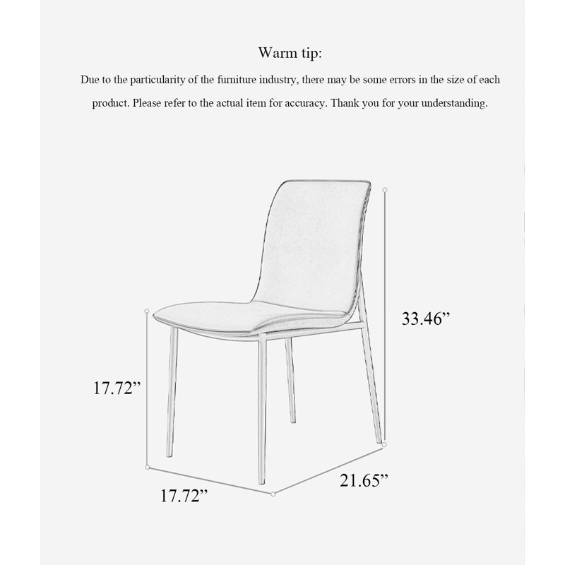 Chaise de salle à manger en cuir à pattes pour chat Italian Minimalist Home, Noir
