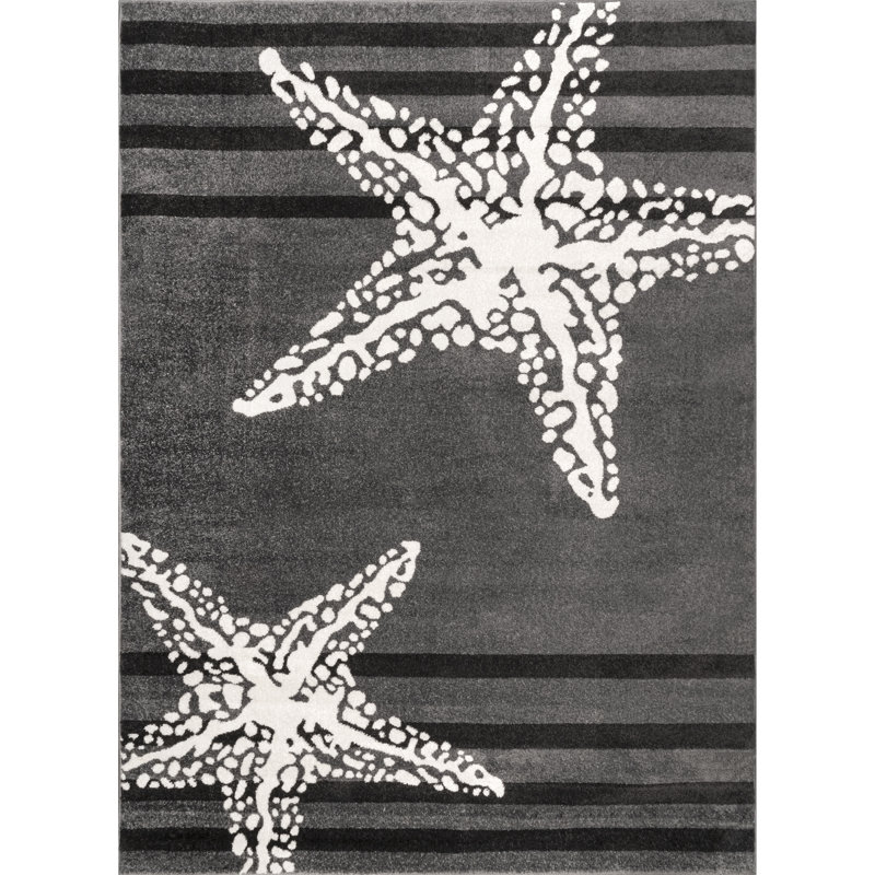 Tapis gris / blanc / noir Quinto, Rectangle 6 pi 7 po x 9 pi